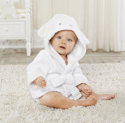 Cartoon Cute Animal Modeling Baby Bath Towels Baby Bathrobes Cotton Children's Bathrobes Baby Hooded White sheep - D&A