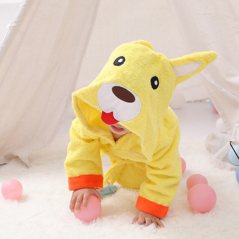 Cartoon Cute Animal Modeling Baby Bath Towels Baby Bathrobes Cotton Children's Bathrobes Baby Hooded dog - D&A