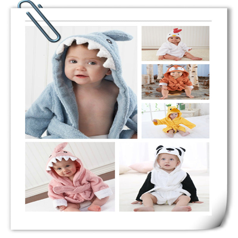 Children's Hooded Absorbent Animal-shaped Bathrobe - D&A