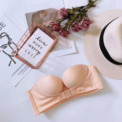 Anti-Glare One-Piece Bra Gathered Up Strapless Bra - D&A
