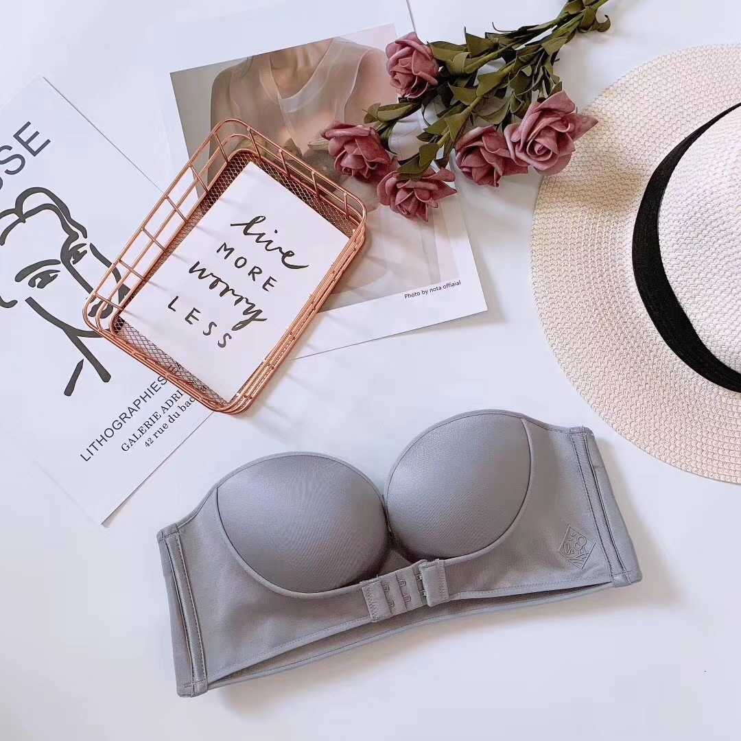 Anti-Glare One-Piece Bra Gathered Up Strapless Bra - D&A