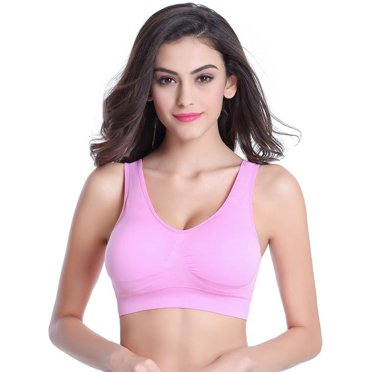 Bra One Piece Thin Style Sports Yoga Vest Bra Light Pink - D&A
