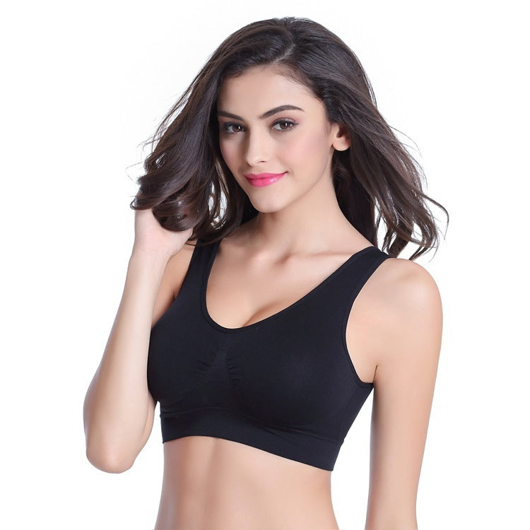 Bra One Piece Thin Style Sports Yoga Vest Bra Black - D&A