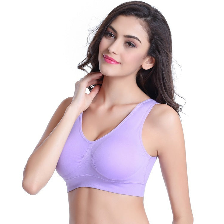 Bra One Piece Thin Style Sports Yoga Vest Bra Light Purple - D&A