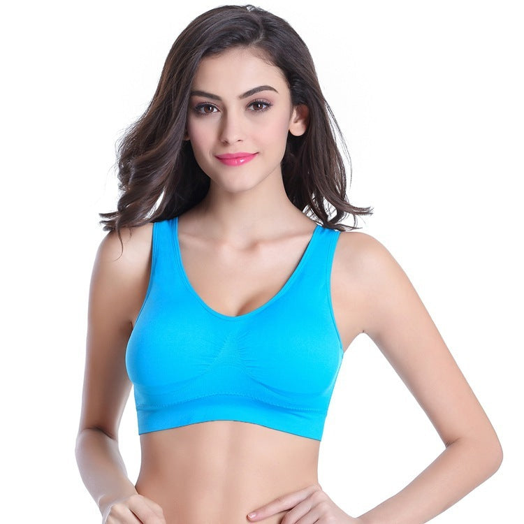 Bra One Piece Thin Style Sports Yoga Vest Bra Blue - D&A