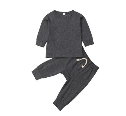 Rompers clothes cotton tracksuits set baby children clothing Dark Grey - D&A