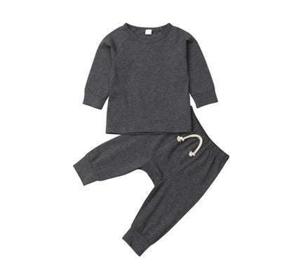 Rompers clothes cotton tracksuits set baby children clothing Dark Grey - D&A