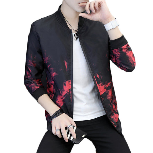 Cultivate One's Morality Collar Printed Coat Jackets Men - D&A