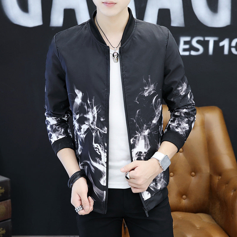 Cultivate One's Morality Collar Printed Coat Jackets Men - D&A