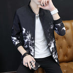 Cultivate One's Morality Collar Printed Coat Jackets Men White - D&A