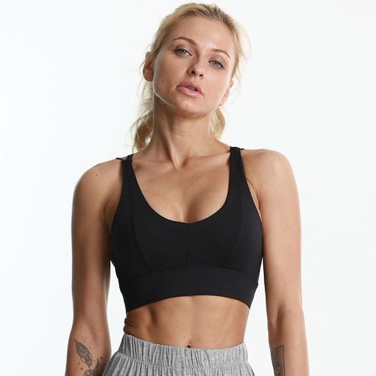 Shockproof Cross Straps Bra Running Gym Sports Bra Top - D&A