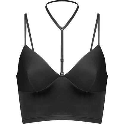 Women's Black No Steel Ring Bra Halterneck Bra Black S - D&A