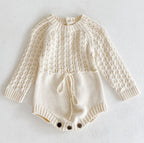 Girl Baby Knitted Hollow Waist Girdle Long Sleeves Harpy Dress Triangle - D&A