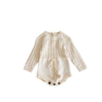 Girl Baby Knitted Hollow Waist Girdle Long Sleeves Harpy Dress Triangle 100cm - D&A