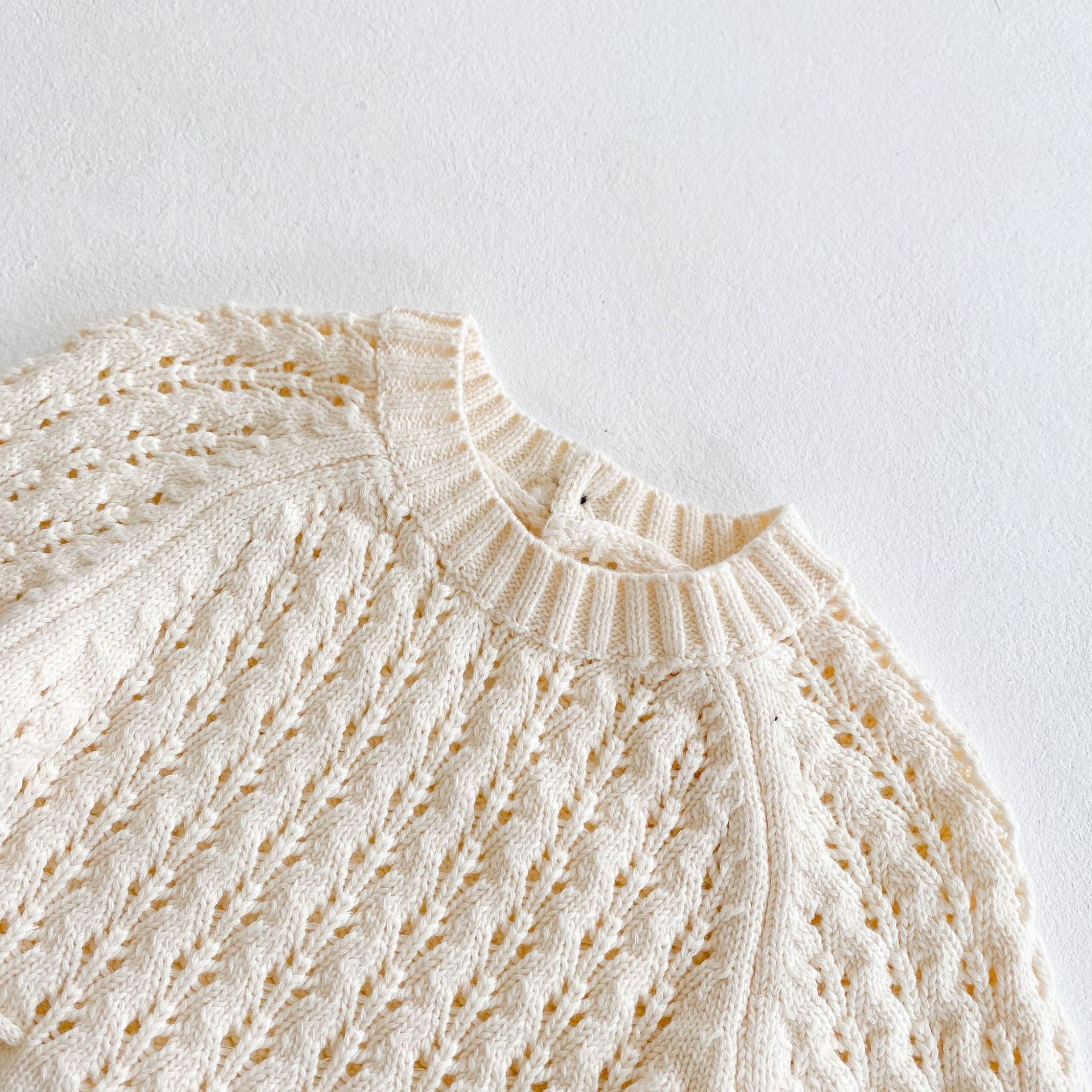 Girl Baby Knitted Hollow Waist Girdle Long Sleeves Harpy Dress Triangle - D&A