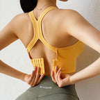 Sports Underwear Women Can Wear Yoga Beauty Back Bra Yellow - D&A