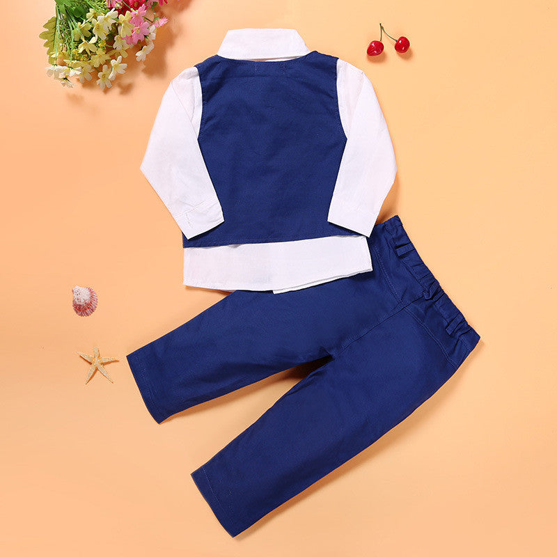 Casual Clothing Suits Boys' Clothes Vests Gentleman Suits Blue - D&A