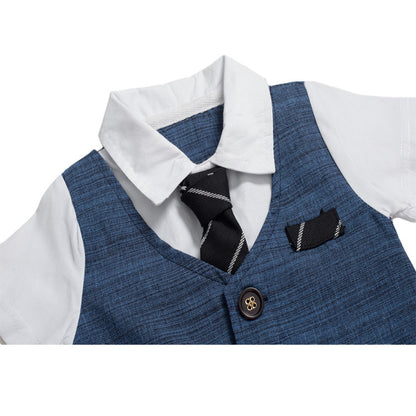 Summer New Baby Boy Jumpsuit Boys Gentleman Baby Children's Clothing - D&A