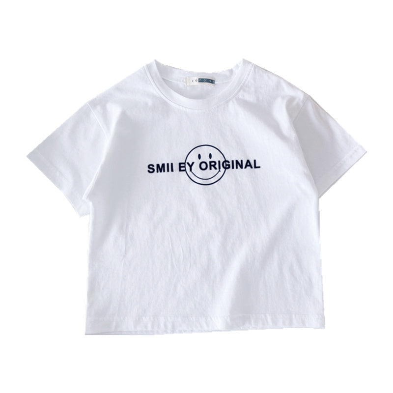 Xiaojiejia Children"s Clothing Boys" Summer Clothing New Boys" T-shirt Summer Children"s Short Sleeve Baby Half Sleeve Top White - D&A