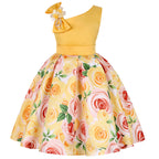 Girls' Dresses Girls' Princess Dresses Digital Print Children's Dresses Yellow - D&A