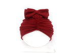 Cute Baby Hat Newborn Soft Baby Girl Hat Turban Infant Toddler Baby Cap Bonnet Headwraps 35 to 48 Wine Red - D&A