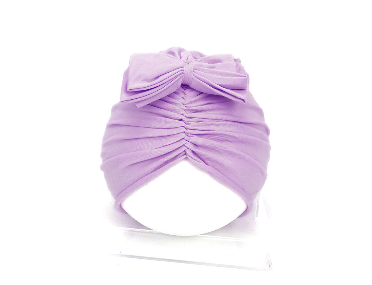 Cute Baby Hat Newborn Soft Baby Girl Hat Turban Infant Toddler Baby Cap Bonnet Headwraps 35 to 48 Purple - D&A