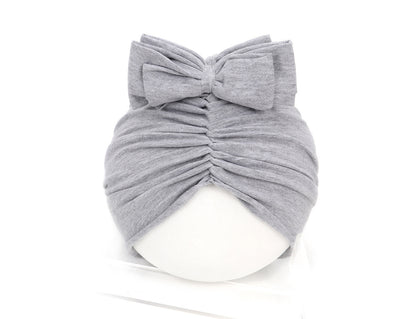 Cute Baby Hat Newborn Soft Baby Girl Hat Turban Infant Toddler Baby Cap Bonnet Headwraps 35 to 48 Grey - D&A