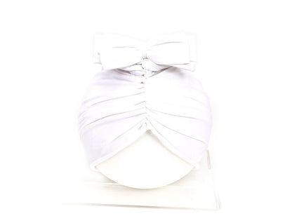 Cute Baby Hat Newborn Soft Baby Girl Hat Turban Infant Toddler Baby Cap Bonnet Headwraps 35 to 48 White - D&A