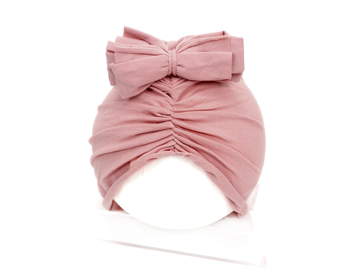 Cute Baby Hat Newborn Soft Baby Girl Hat Turban Infant Toddler Baby Cap Bonnet Headwraps 35 to 48 Pink - D&A