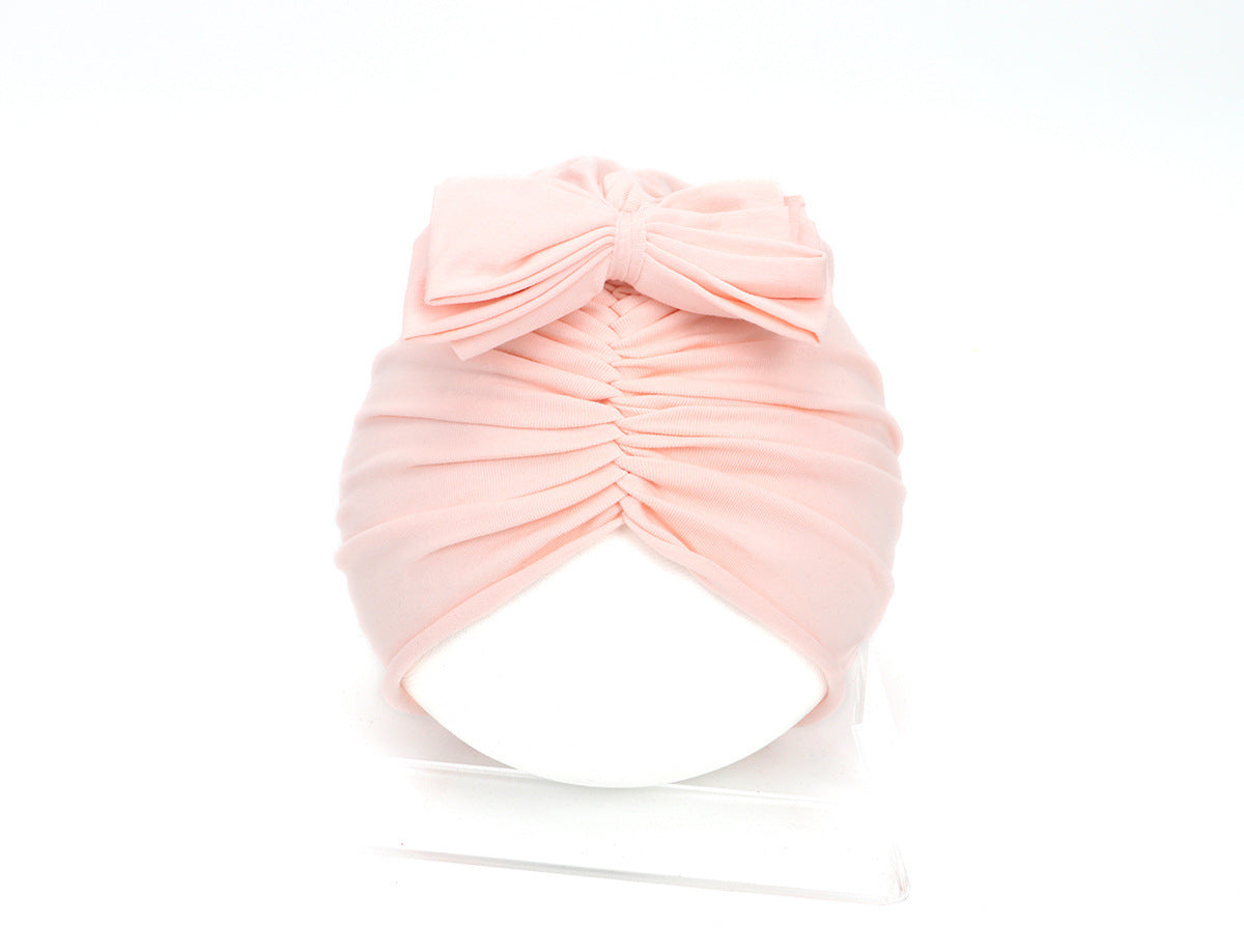 Cute Baby Hat Newborn Soft Baby Girl Hat Turban Infant Toddler Baby Cap Bonnet Headwraps 35 to 48 Nude - D&A