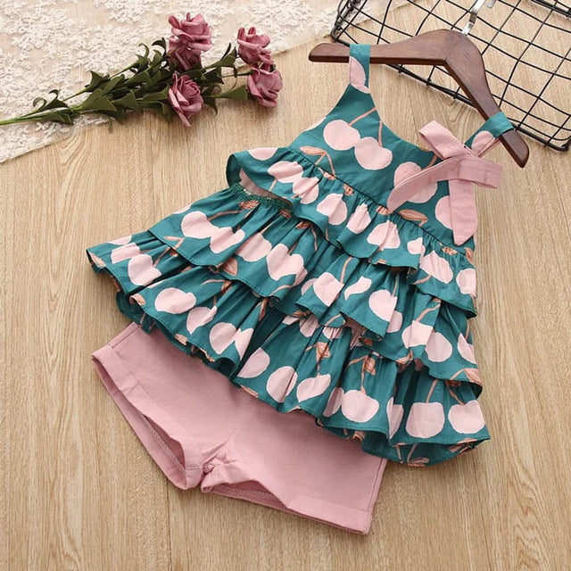 Kids Girls Clothes For Baby Girl Kids T-Shirt Shorts Suit Pink D - D&A