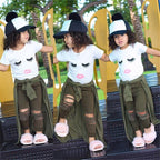 Pudcoco Girl Set 6M-4Y Kid Baby Girls Eyelash Tops T-shirt Pants Leggings Outfits Set Clothes - D&A