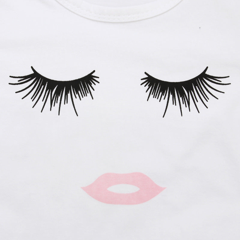 Pudcoco Girl Set 6M-4Y Kid Baby Girls Eyelash Tops T-shirt Pants Leggings Outfits Set Clothes - D&A