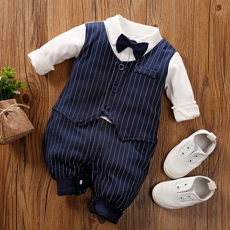 Baby Jumpsuit Spring And Autumn Models Foreign Trade Gentleman Baby Clothes Long-Sleeved Baby Clothes Baby Clothes as shown F - D&A