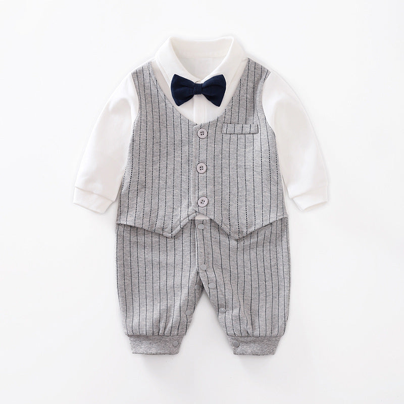 Baby Jumpsuit Spring And Autumn Models Foreign Trade Gentleman Baby Clothes Long-Sleeved Baby Clothes Baby Clothes as shown G - D&A