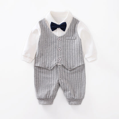 Baby Jumpsuit Spring And Autumn Models Foreign Trade Gentleman Baby Clothes Long-Sleeved Baby Clothes Baby Clothes as shown G - D&A