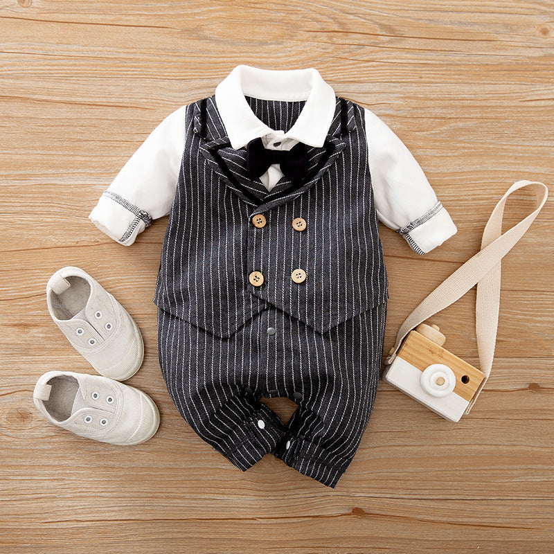Baby Jumpsuit Spring And Autumn Models Foreign Trade Gentleman Baby Clothes Long-Sleeved Baby Clothes Baby Clothes as shown P - D&A