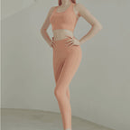 Two-Piece Running Bra Coral orange suit - D&A