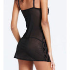 Rose Pattern Lingerie Lace Temptation Lingerie Black - D&A