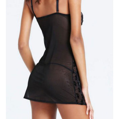 Rose Pattern Lingerie Lace Temptation Lingerie Black - D&A