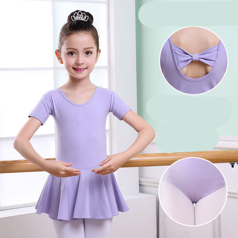 Children's Dance Clothes, Girls' Practice Clothes, Girls Short-sleeved Tutu - D&A