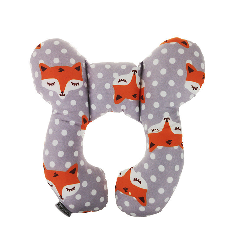 Infant Pillow Baby Bed U-Shaped Safety Seat Neck Guard Fixed Stereotyped Stroller Pillow Fox OPP - D&A