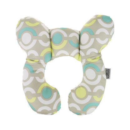 Infant Pillow Baby Bed U-Shaped Safety Seat Neck Guard Fixed Stereotyped Stroller Pillow Blue circle OPP - D&A