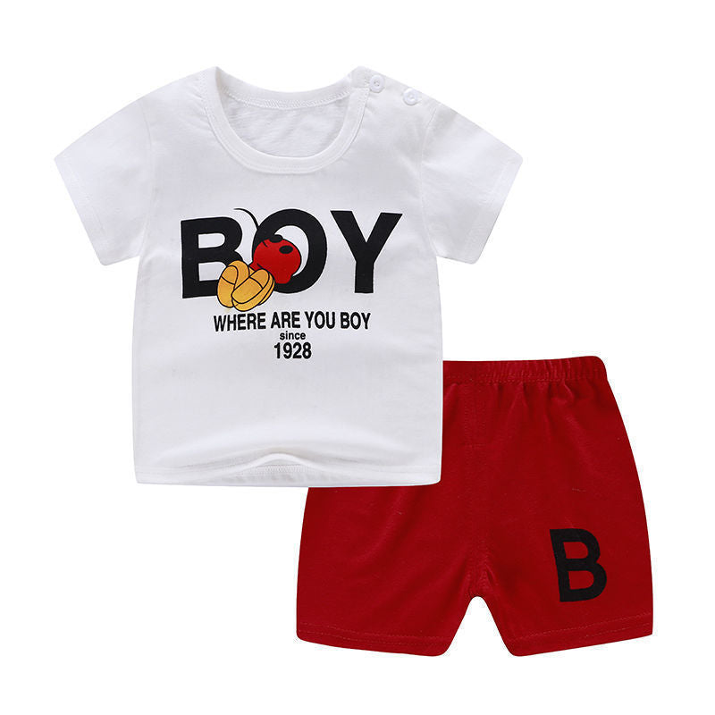 Summer Infant Newborn Baby Boy Clothes Children Clothing Set for Girls Kids T-Shirt Shorts 2PCS Outfits Cotton Casual Clothes Boy - D&A