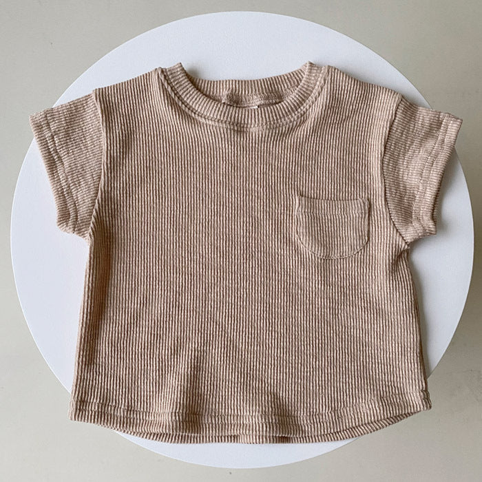 Children'S Clothing T-Shirt Summer Baby Clothes Solid Color Triangle Bag Fart Baby Romper-Loose Short-Sleeved Casual Children'S Pants Pink short sleeve - D&A