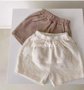 Children'S Clothing T-Shirt Summer Baby Clothes Solid Color Triangle Bag Fart Baby Romper-Loose Short-Sleeved Casual Children'S Pants White shorts - D&A