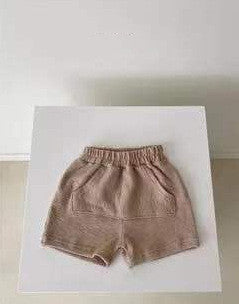 Children'S Clothing T-Shirt Summer Baby Clothes Solid Color Triangle Bag Fart Baby Romper-Loose Short-Sleeved Casual Children'S Pants Pink shorts - D&A