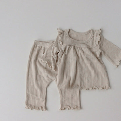 Children'S Clothing Baby Bottoming Suit Cotton Soft Baby Pajamas Baby Clothes Baby Home Service Apricot - D&A