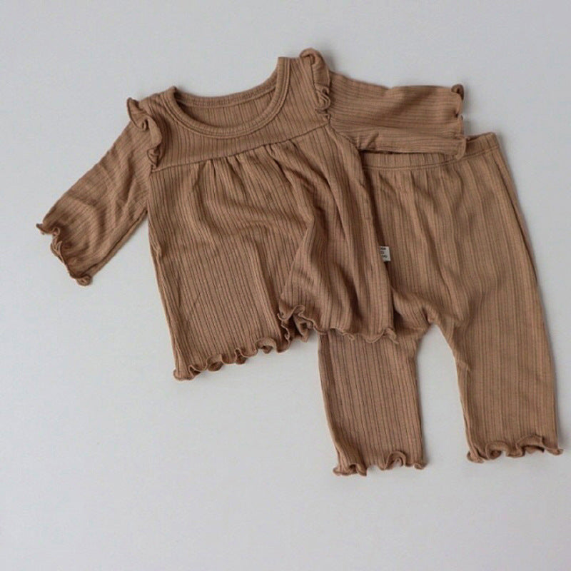 Children'S Clothing Baby Bottoming Suit Cotton Soft Baby Pajamas Baby Clothes Baby Home Service Coffee - D&A