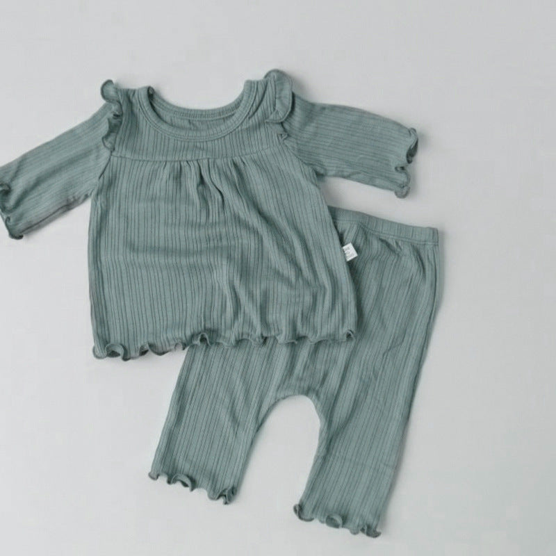 Children'S Clothing Baby Bottoming Suit Cotton Soft Baby Pajamas Baby Clothes Baby Home Service Blue - D&A